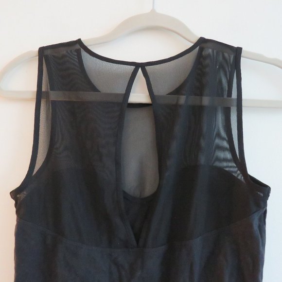 ABERCROMBIE & FITCH Black Mesh Top Sleeveless Bodysuit Minimalist Stretch Sz S - Picture 10 of 13